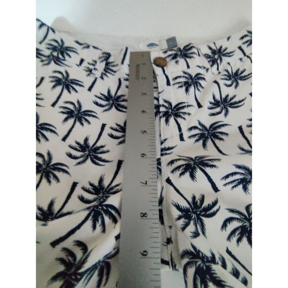 Old Navy Womens White Shorts Blue Palm Trees Cotton‎ Size 2 - Picture 7 of 9